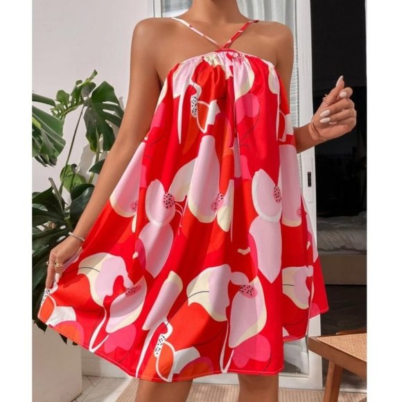 Oversized Floral Print Colorful Mini Dress! - Picture 4 of 7